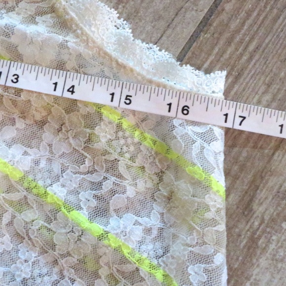NEW-Victoria Secret White-Neon-Yellow- lace tank - Picture 7 of 7
